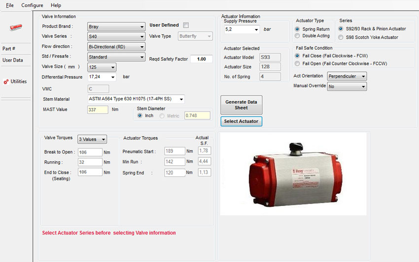 Valve sizing. Bray Valve manual. Bray Productions.